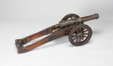 Model Field Cannon with Carriage and Wedge, Austria, 1682. Creator: Unknown