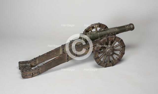 Model Field Cannon with Carriage, Netherlands, c. 1600. Creator: Unknown.
