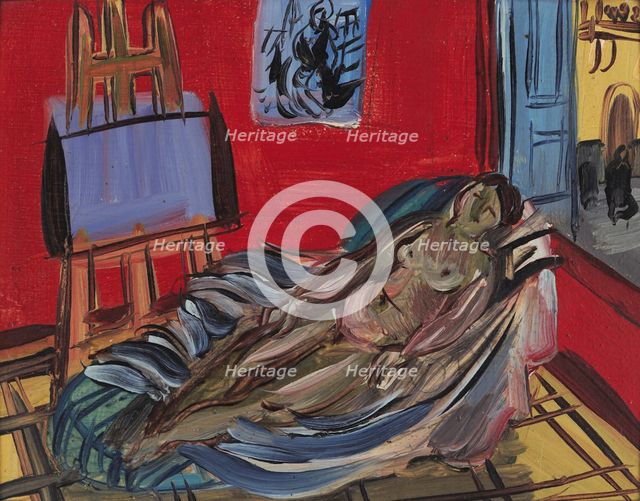Model in the studio, 1942. Creator: Dufy, Raoul (1877-1953).