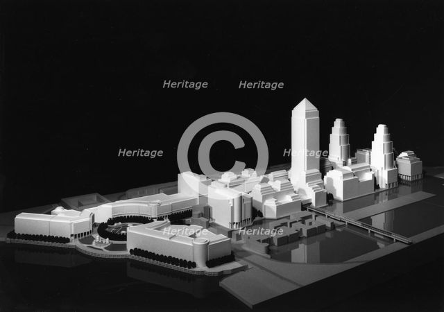 Model of Canary Wharf as at November 1987. Creator: Unknown.
