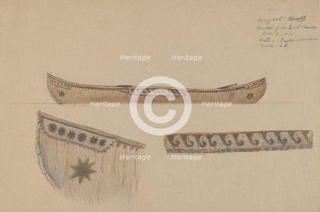 Model of Canoe, 1935. Creator: Margaret Knapp.