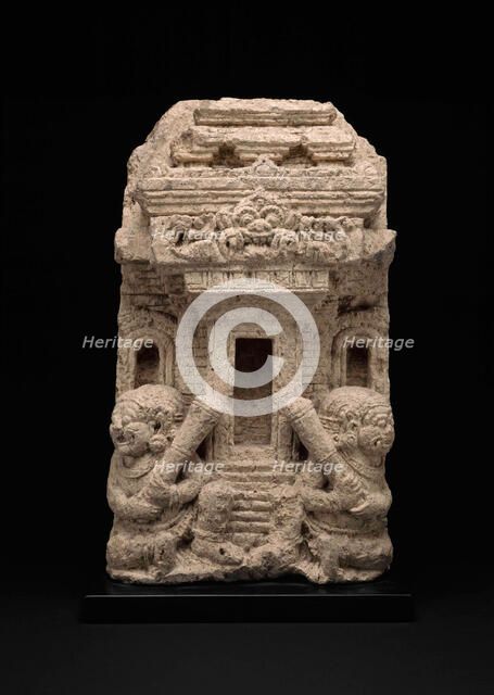 Model of a Temple with Guardians, 14th/15th century. Creator: Unknown.