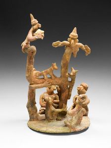 Model of a Tree-Climbing Ritual, A.D. 100/800. Creator: Unknown