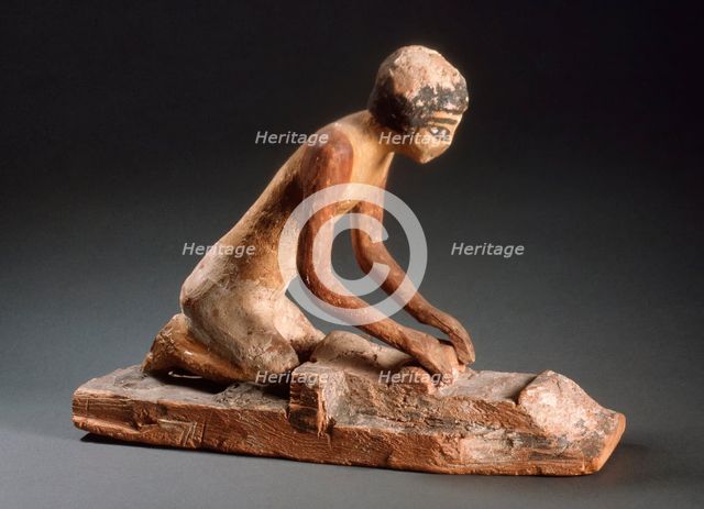 Model of a Woman Grinding Grain, 2134-1991 B.C.. Creator: Unknown.