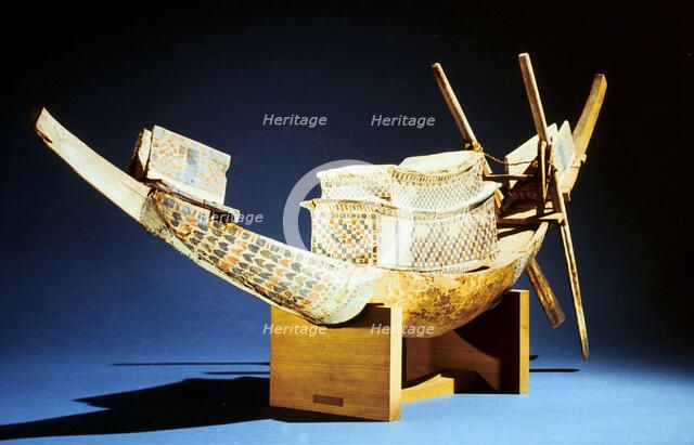 Model of a boat, Ancient Egyptian, 18th Dynasty, c1325 BC. Artist: Unknown