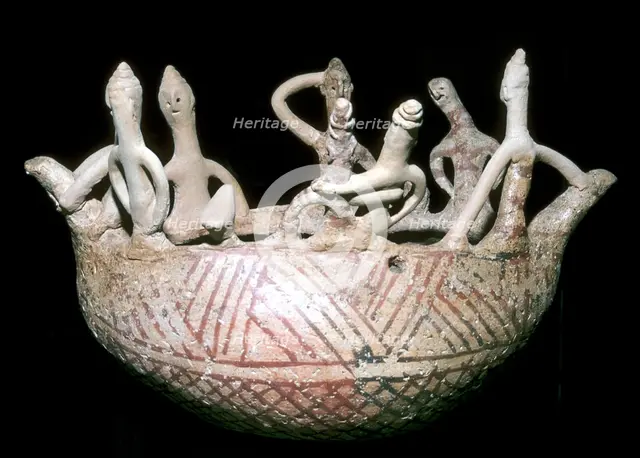 Model of a boat with people aboard, Cyprus, Middle Bronze Age, 2000-1600 BC. Artist: Unknown
