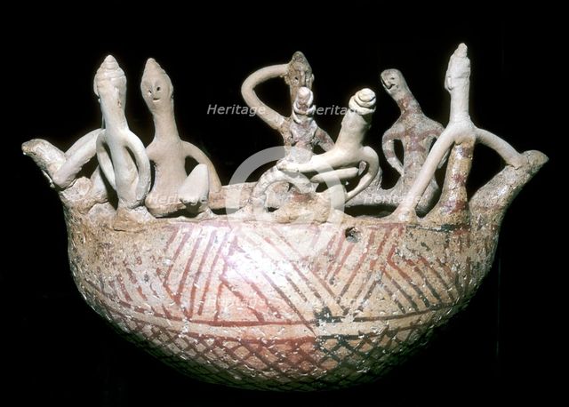 Model of a boat with people aboard, Cyprus, Middle Bronze Age, 2000-1600 BC. Artist: Unknown