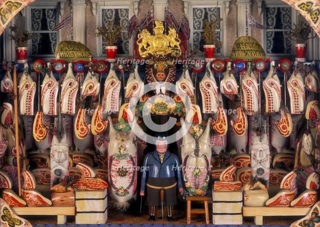 Model of a butcher's shop, c1880s. Creator: Unknown.