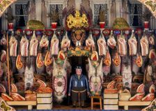 Model of a butcher's shop, c1880s. Creator: Unknown