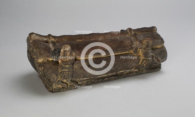 Model of a Coffin with Figures, Han dynasty or earlier, 500 B.C. to 220 A.D.  Creator: Unknown.