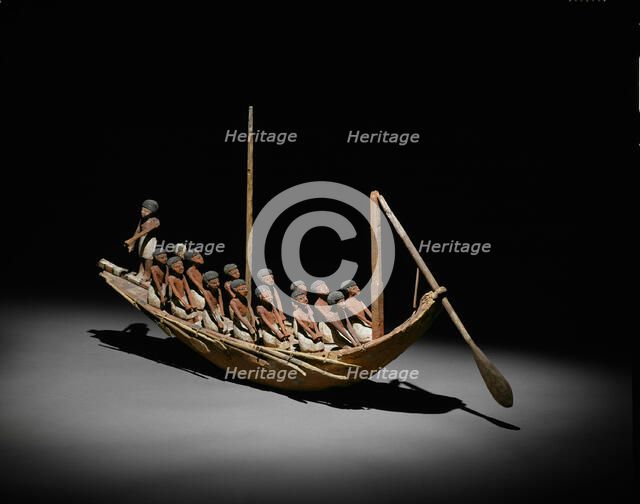 Model of a River Boat, Egypt, Middle Kingdom, Dynasty 11-12 (about 2046-1794 BCE). Creator: Unknown.