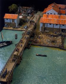 Model of a Roman port on Lower Thames Street, London, c100 AD. Creator: Unknown