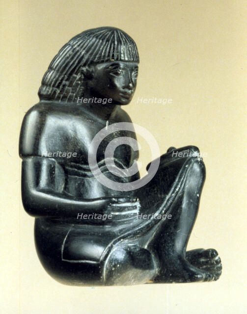 Model of a seated scribe, Ancient Egyptian, 18th Dynasty, 1550-1293 BC. Artist: Unknown