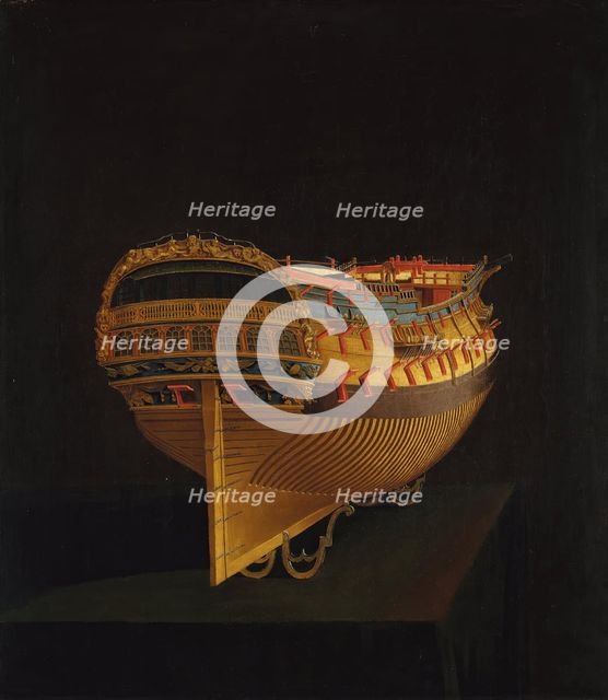 Model of a Ship, Stern View, 1740. Creator: Anon.