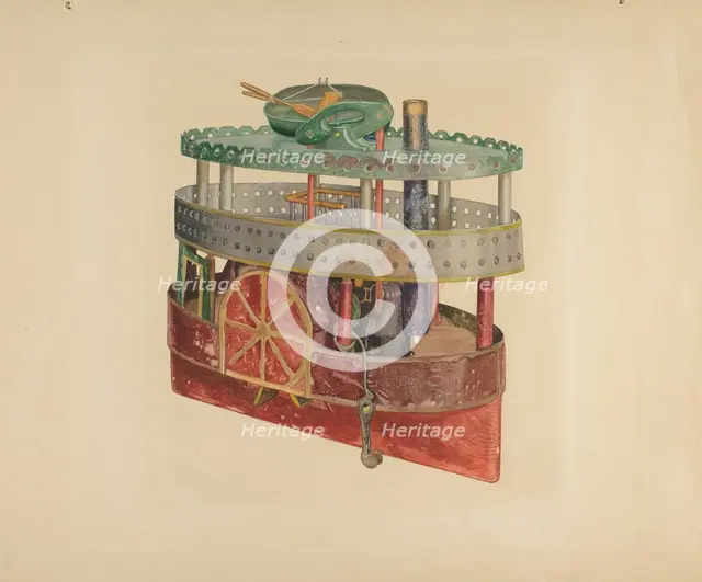 Model of a Side-Wheeler, 1935/1942. Creator: William Pollman.