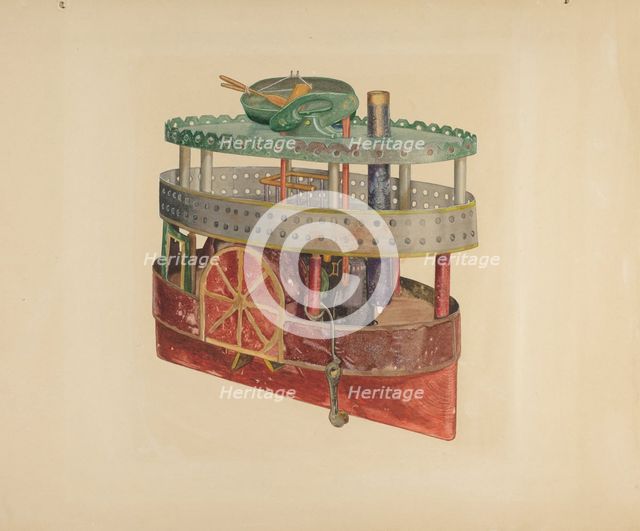 Model of a Side-Wheeler, 1935/1942. Creator: William Pollman.