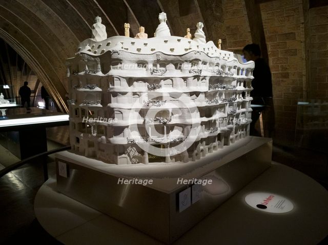 Model of La Pedrera, Barcelona, Spain, 2020. Creator: Ethel Davies.