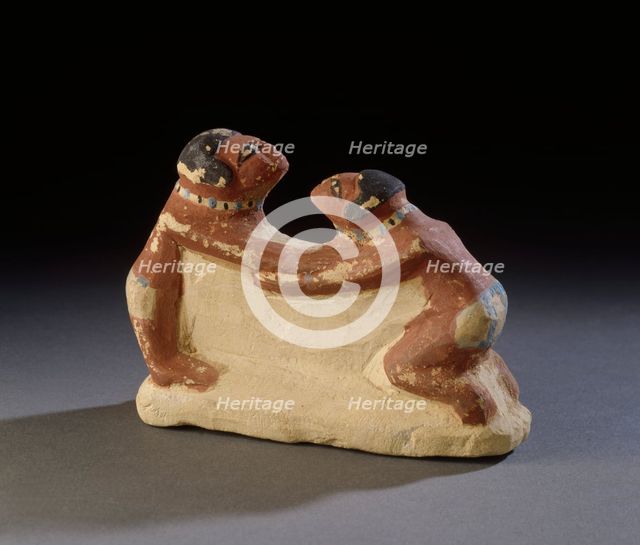 Model of wrestlers, late XIIth dynasty - XIIIth dynasty (c1800 BC-1700 BC). Artist: Unknown.