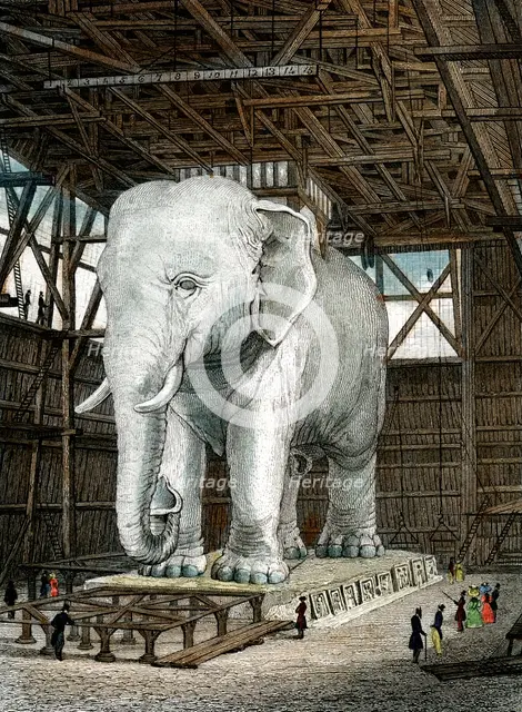 Model of the Elephant of the Place de la Bastille, c1834.Artist: Fenner Sears & Co