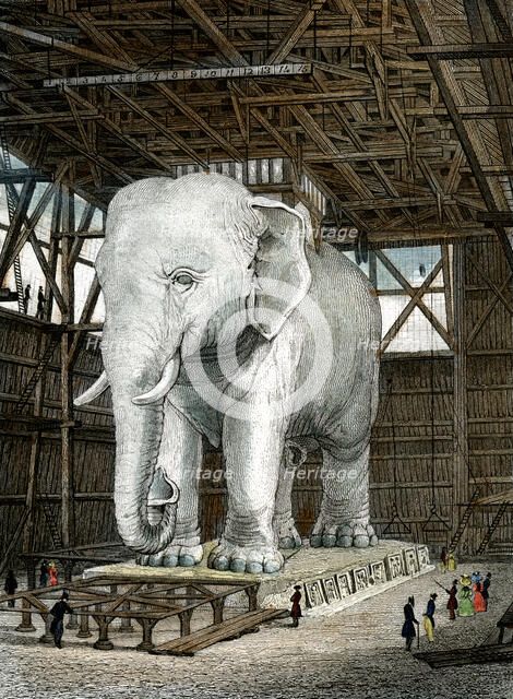 Model of the Elephant of the Place de la Bastille, c1834.Artist: Fenner Sears & Co