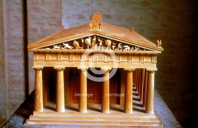 Model of the Temple of Aphaia at the Isle of Aegina, Greece, built c500-c480 BC. Artist: Unknown