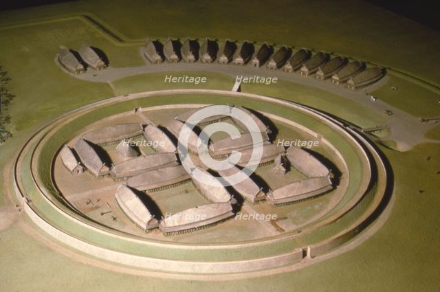 Model of the Viking Fortress at Trelleborg, Denmark, c20th century. Artist: Unknown.