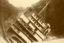 Model Showing The "Laurentic" As She Originally Lay, 120 Feet Below The Surface c1930. Creator: Unknown