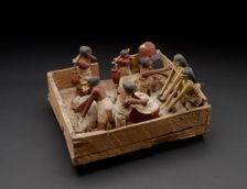 Model showing baking, brewing and butchering activities, XIIth Dynasty (c1940 BC-c1755 BC)