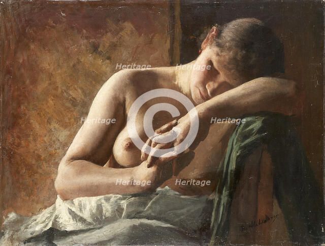 Model study of a sleeping girl, c1890. Creator: Wilhelm Altheim.