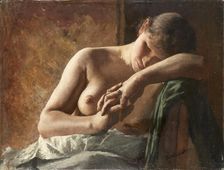 Model study of a sleeping girl, c1890. Creator: Wilhelm Altheim