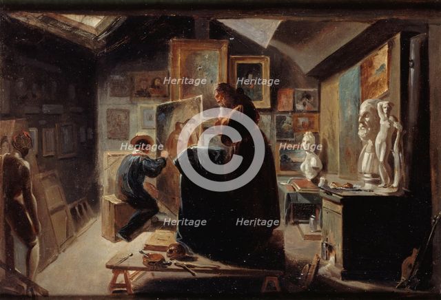 Model posing, c1838. Creator: Achille Deveria.