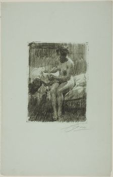 Model Reading, 1910. Creator: Anders Leonard Zorn