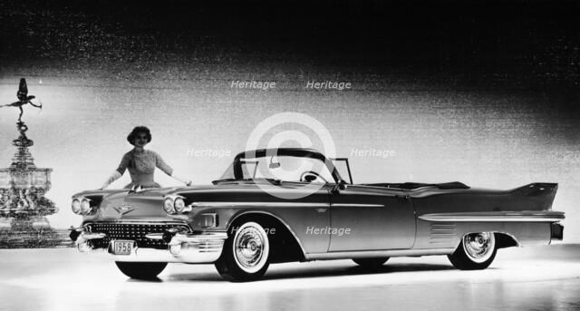 Model with a Cadillac car, 1958. Artist: Unknown