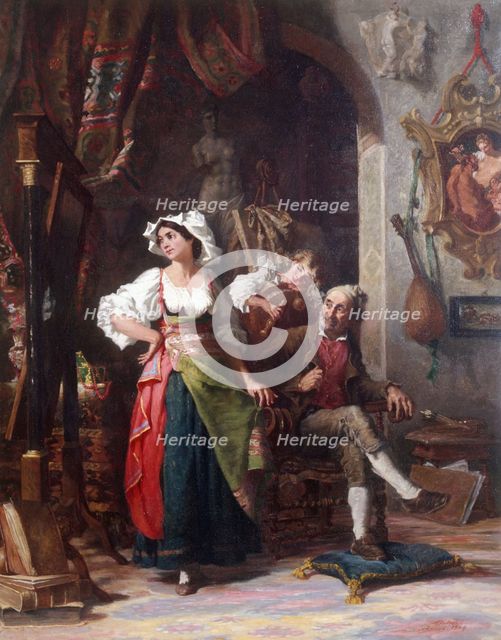 Modèles dans un atelier, pendant l'absence du peintre, 1869. Creator: Auguste Dutuit.
