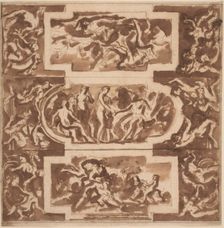 Modello for a Ceiling: Diana and the Dead Endymion, the Judgment of Paris, and..., Death of Adonis. Creator: Nicolas Poussin