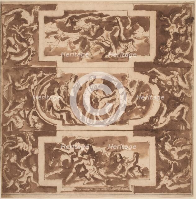 Modello for a Ceiling: Diana and the Dead Endymion, the Judgment of Paris, and..., Death of Adonis. Creator: Nicolas Poussin.