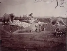 Models of Extinct Animals Crystal Palace, Sydenham, 1852-1854. Creator: Philip Henry Delamotte