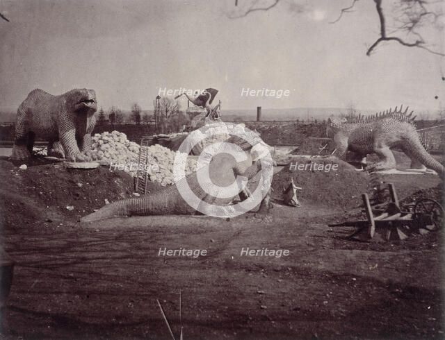 'Models of Extinct Animals', Crystal Palace, Sydenham, 1852-1854. Creator: Philip Henry Delamotte.