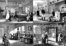 Models of rustic dwelling-houses at the Vienna Exhibition, 1873. Creator: Unknown