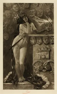 Modern Masks, 1889. Creator: Félicien Rops