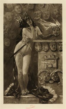 Modern Masks, 1889. Creator: Félicien Rops