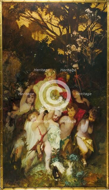 Modern Amoretti, Triptych, central panel, 1868. Creator: Makart, Hans (1840-1884).