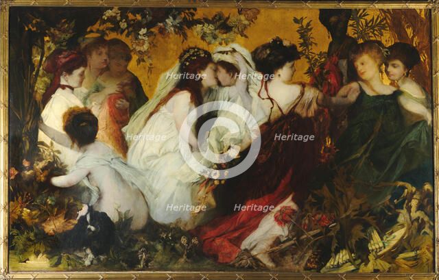 Modern Amoretti, Triptych, right panel, 1868. Creator: Makart, Hans (1840-1884).