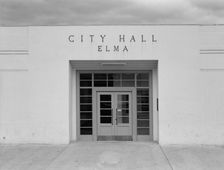 Modern building adjoining power company..., Elma, Grays Harbor County, Western Washington, 1939. Creator: Dorothea Lange