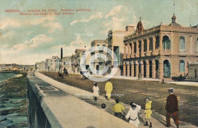Modern buildings in Gulf Avenue, Havana, Cuba, c1910. Artist: Unknown