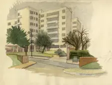 Modern buildings, London, c1950. Creator: Shirley Markham