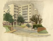 Modern buildings, London, c1950. Creator: Shirley Markham