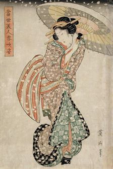 Modern Beauty in a Snowstorm, 19th century. Creator: Kikugawa Eizan