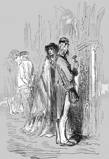 Modern Christians in the Palace of the Ancient Moorish Kings, Alhambra; An Autumn Tour in Andalusia Creator: Gustave Doré