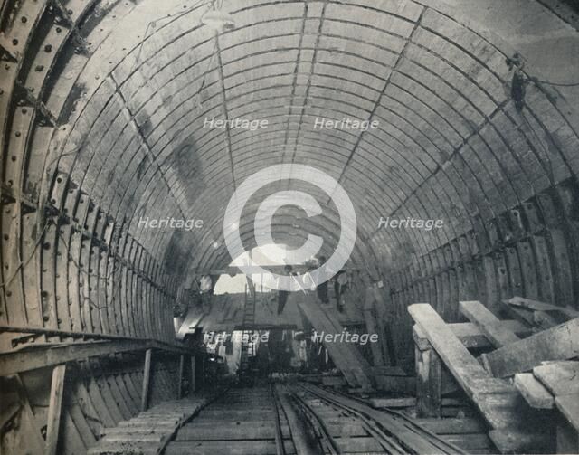 Modern Emulation of Piranesi: No. 3 escalator tunnel at Piccadilly Circus Station, 1929. Artist: Unknown